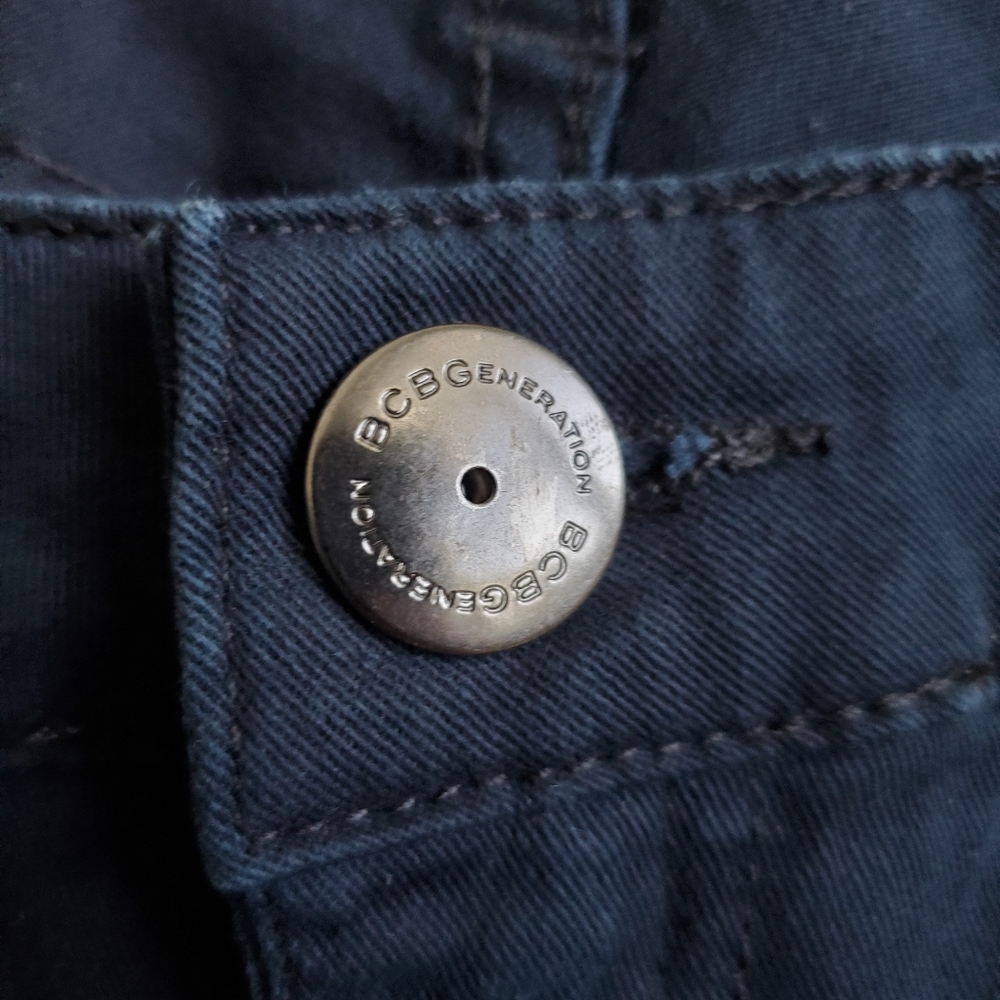 BCBGeneration Blue and Black Faux Leather Jeans - Picture 8 of 12